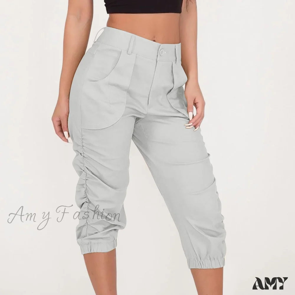 Amy Fashion - High Waist Cropped Pants