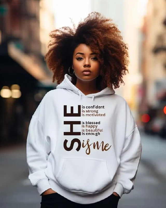 (Brown)She Is Me Long Sleeves Hoodie