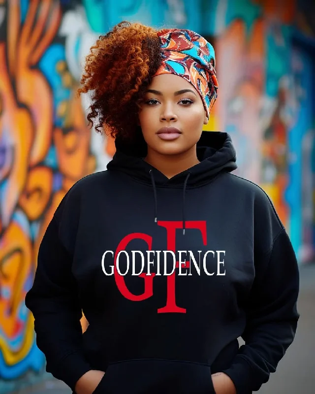 Contrast Color Letters Confidence Long-sleeved Hoodie