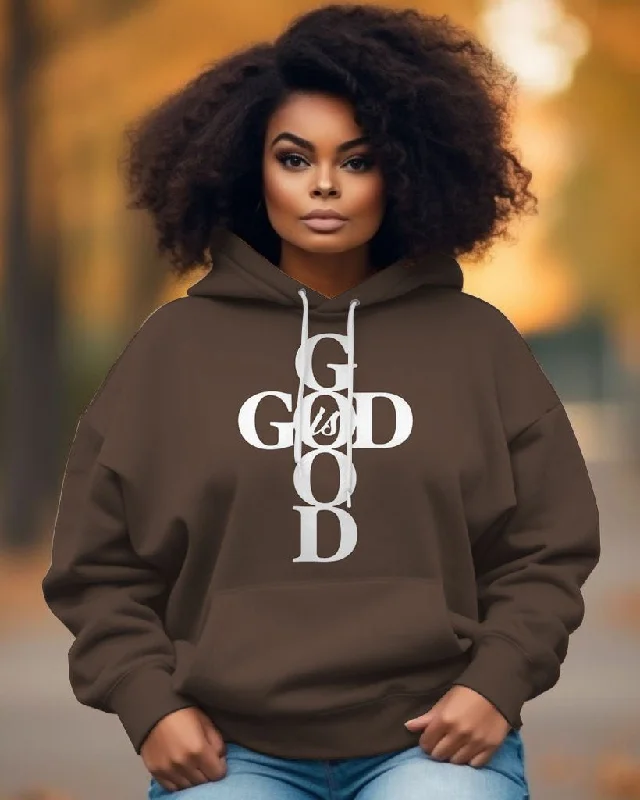 Women's Casual God is Good Print Long-sleeved Hoodie