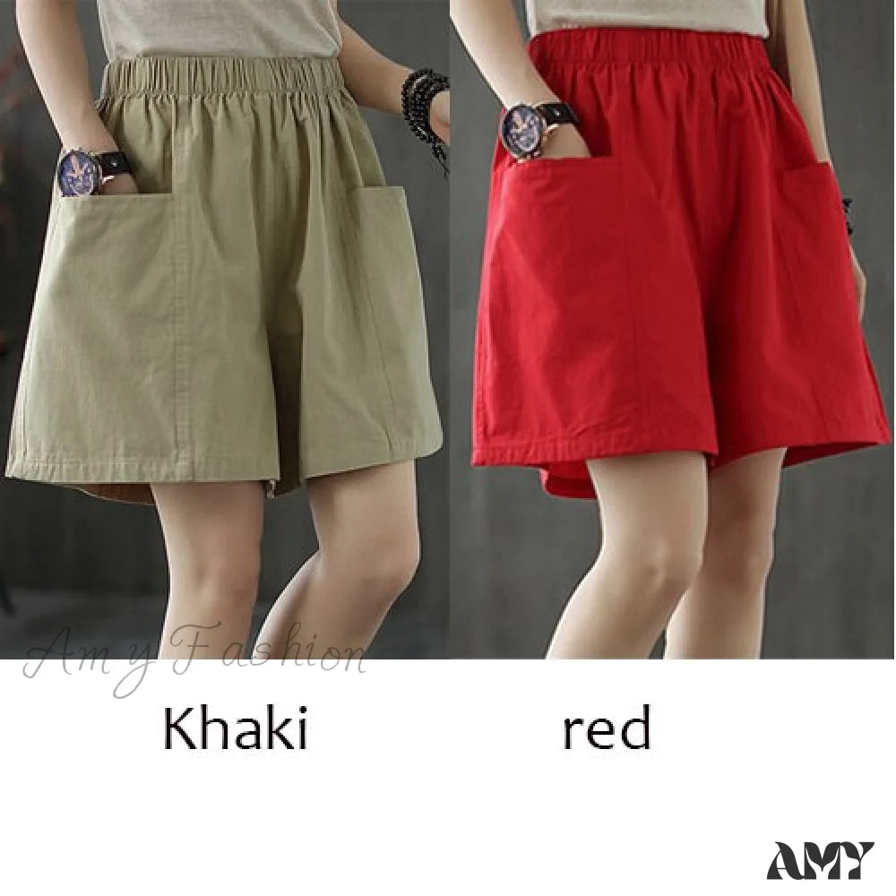 Khaki and red