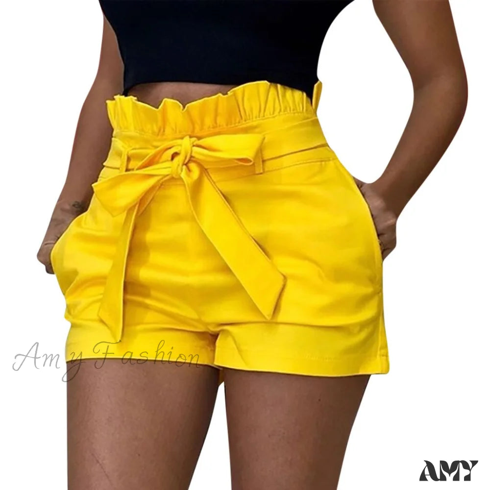 Amy Fashion - Fashion Casual Cotton Solid Colors Shorts