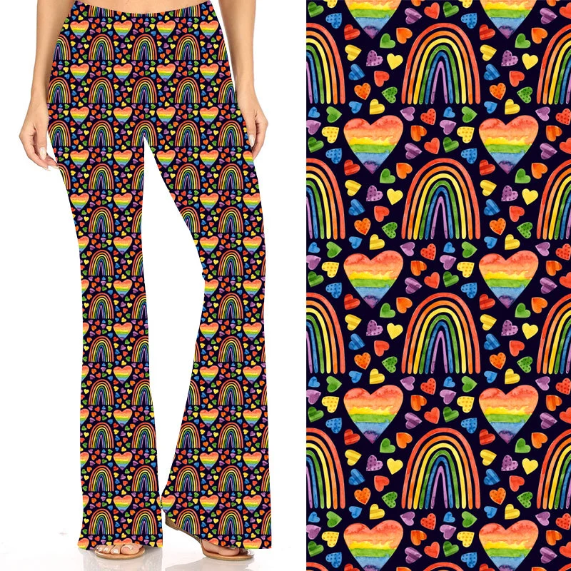 Rainbow Hearts Deluxe Bell Bottoms