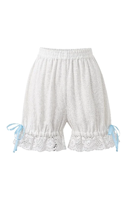 White Sturdy Linen Bloomers