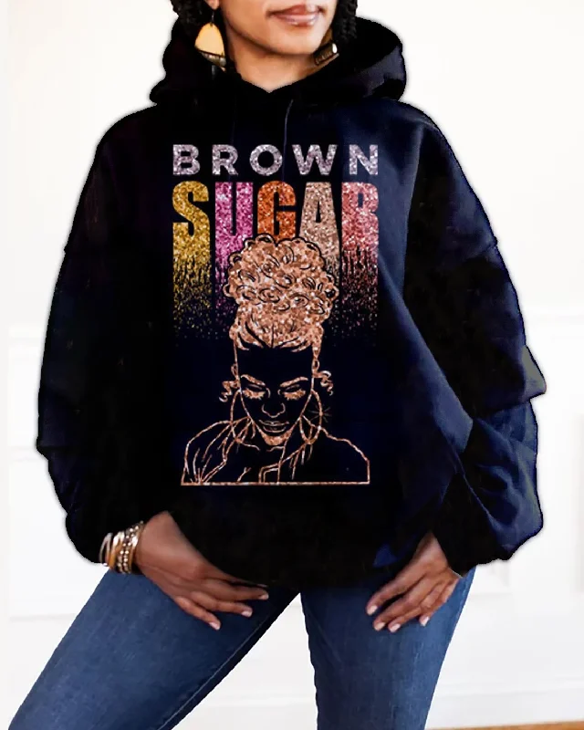 Brown Sugar Latina Woman Long Sleeves Hoodie