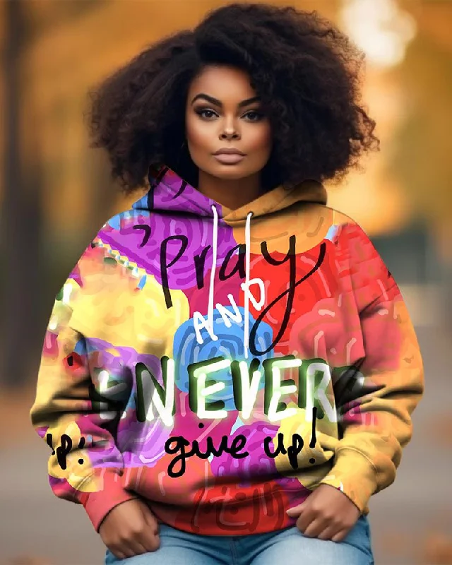 Pray And Never Give Up Long-sleeved Hoodie