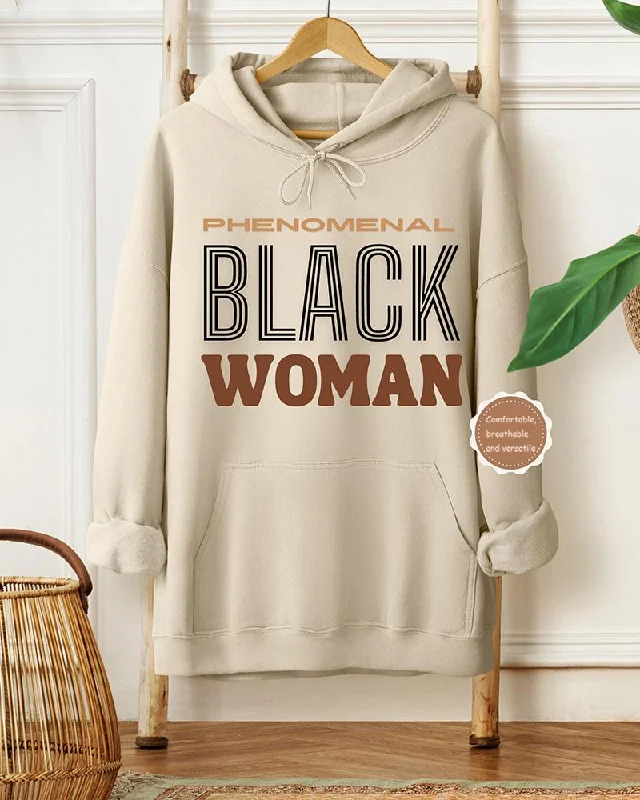 Black Woman Long-sleeved Hoodie