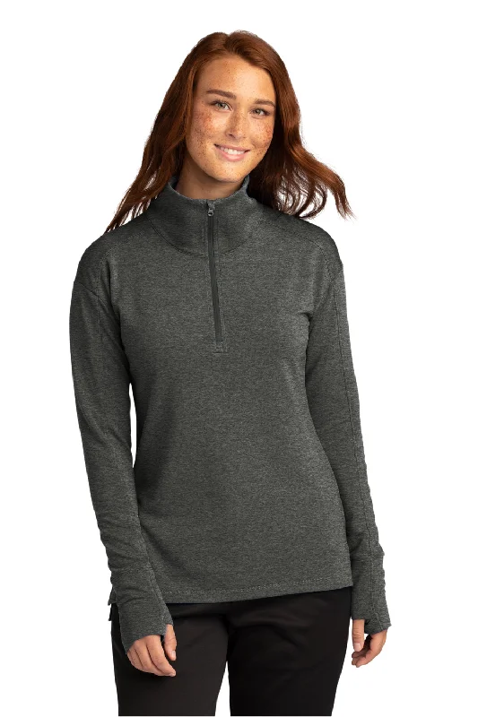 Sport-Tek Womens Flex Fleece Moisture Wicking 1/4 Zip Sweatshirt - Heather Dark Grey