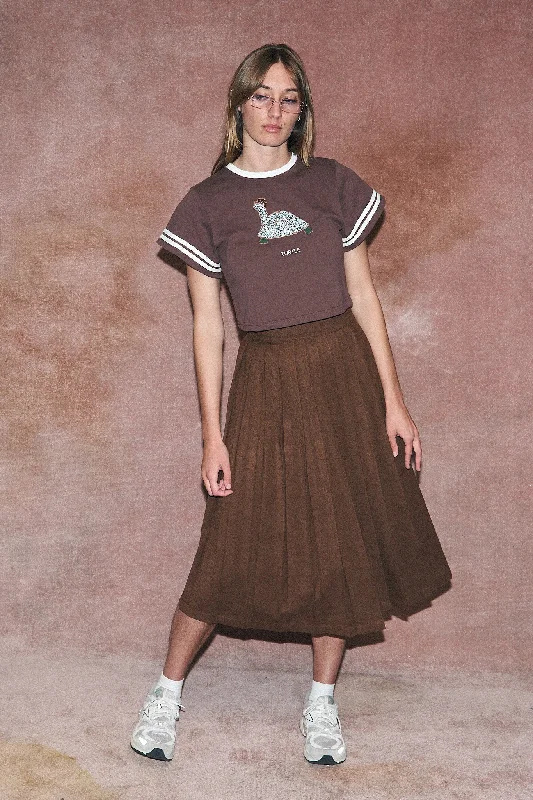 Pleated Business Skirt Brown