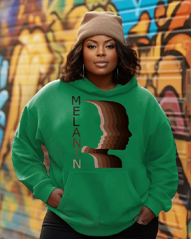 Melanin Girl Woman Face Long Sleeves Hoodie