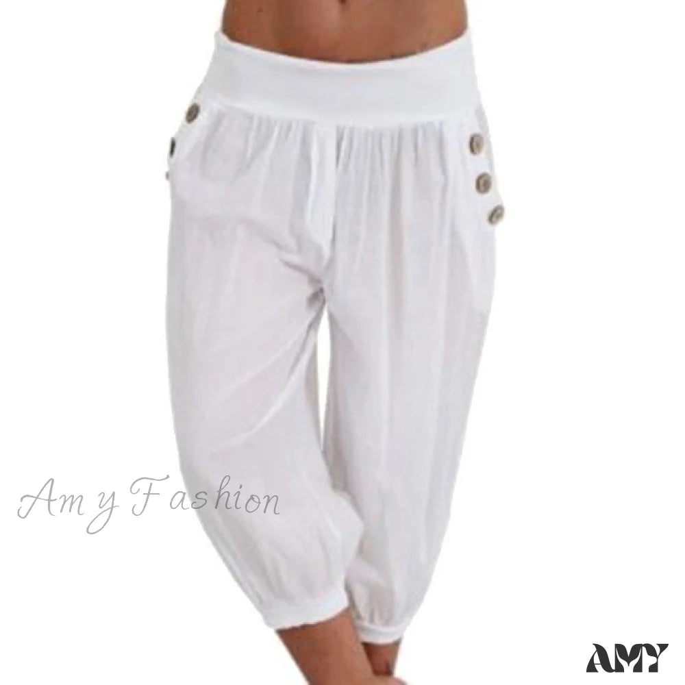 Amy Fashion - Fashion Cotton Linen Shorts