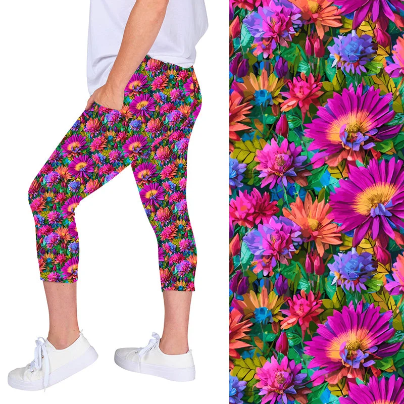 Rainbow Petals Deluxe Pocket Capri