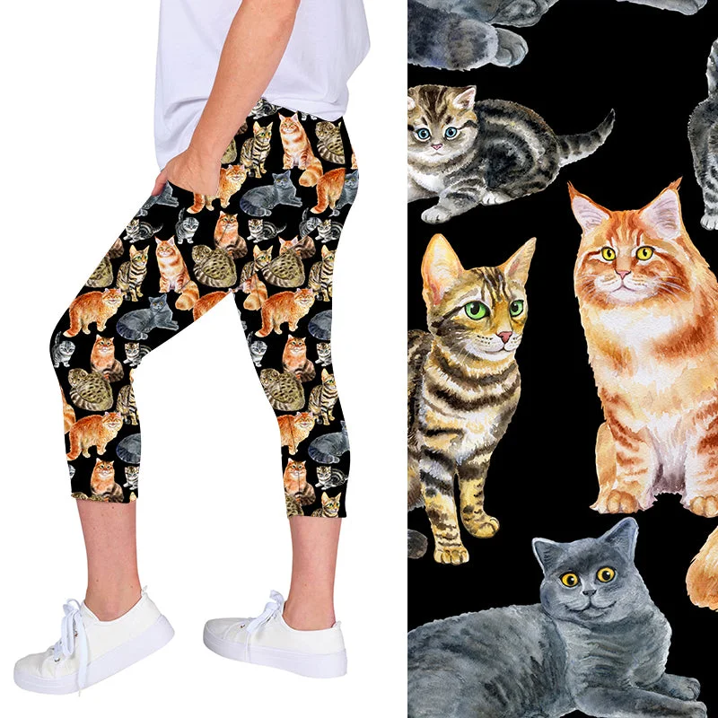 Crazy Cat Lady Deluxe Pocket Capri