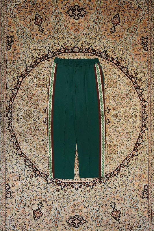 Sasquatchfabrix. LACE TAPE TRACK PANTS(DARK GREEN)