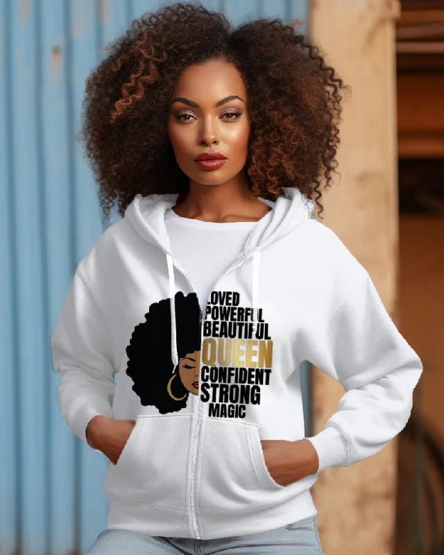 Black Women Magic Zip Hood Long Sleeves Hoodie