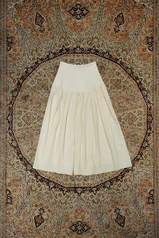 HIGH-WAIST GATHER SKIRT (OFF WHITE)