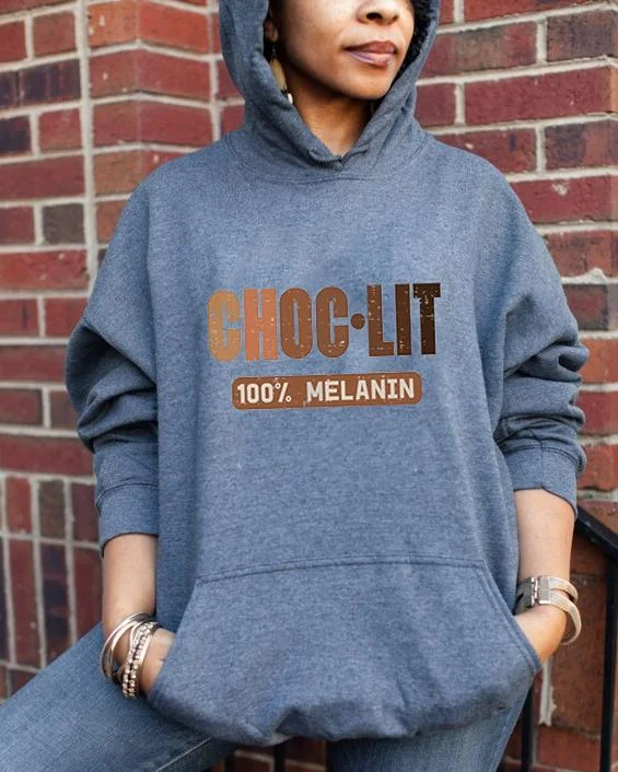 Choc LIT 100% Melanin Long Sleeves Hoodie