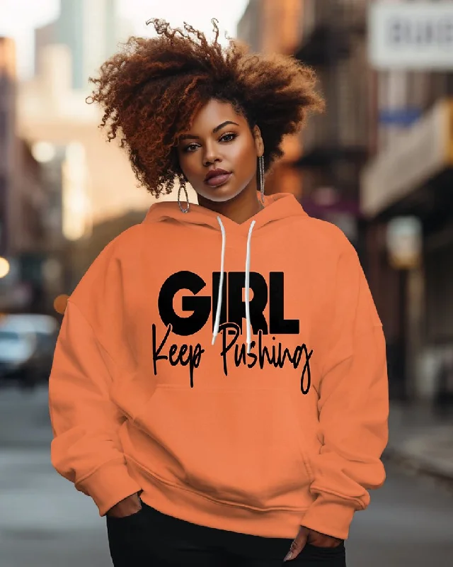 Girl Keep Pushing Long-sleeved Hoodie