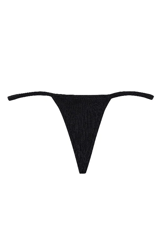 Kimmie Tencel Rib Micro Thong Black