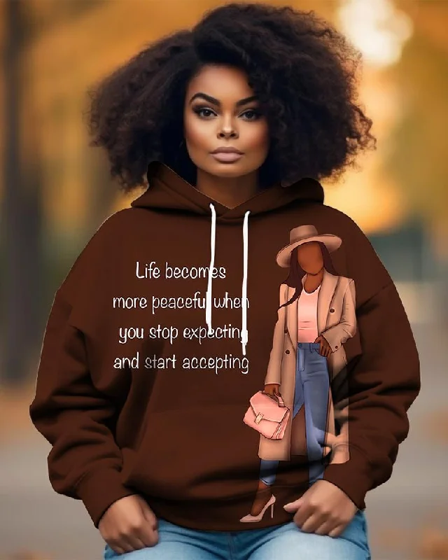 Life becomes More peaceful When You... Long-sleeved Hoodie