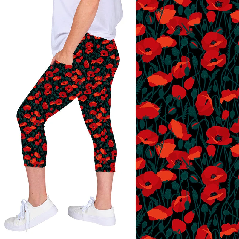 Poppy Fields Deluxe Pocket Capri