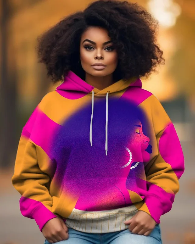 Colorful Personalized Black Girl Printed Hoodie