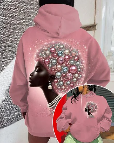 Diamond Pearl Girl Art Print Long-sleeved Hoodie