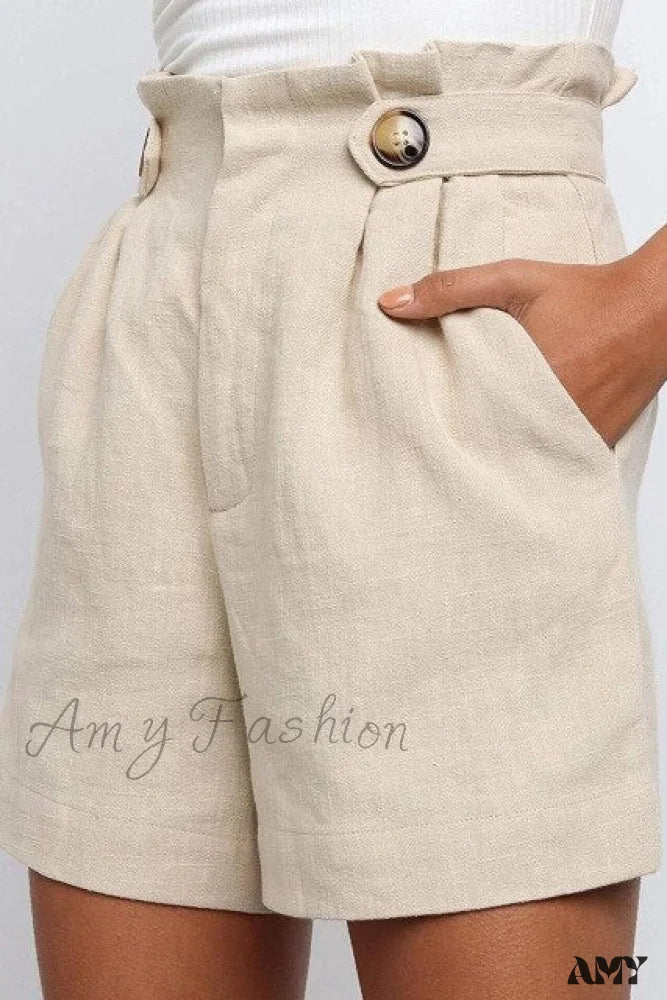 Amy Fashion - Fashion Loose Cotton Linen Shorts