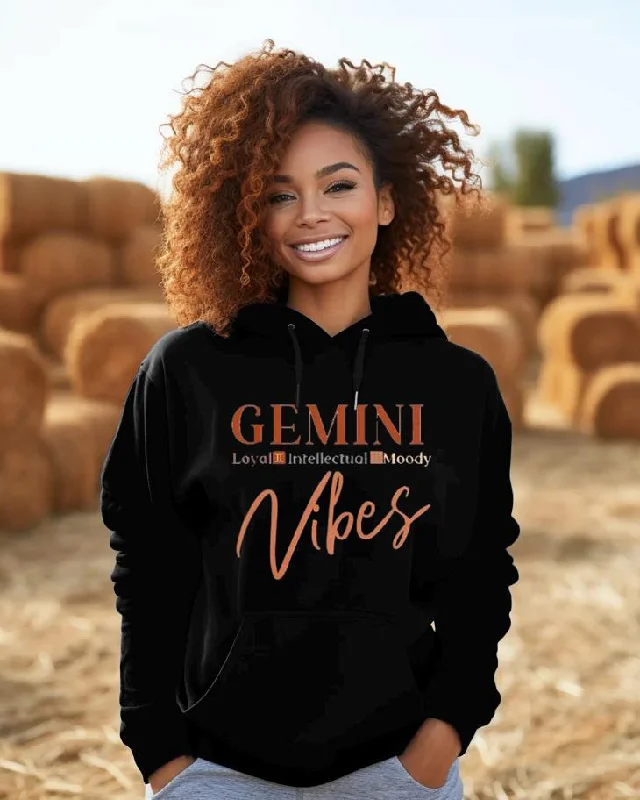 Gemini Vibes Letter Long-sleeved Hoodie