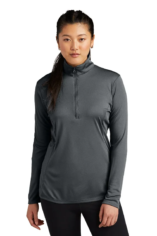 Sport-Tek Womens Competitor Moisture Wicking 1/4 Zip Sweatshirt - Iron Grey