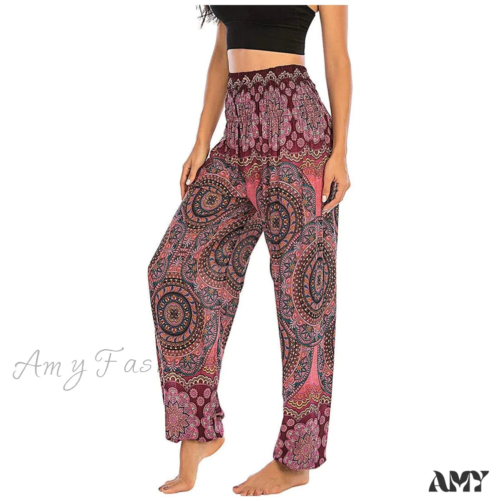 Amy Fashion - Floral Print Long Pants