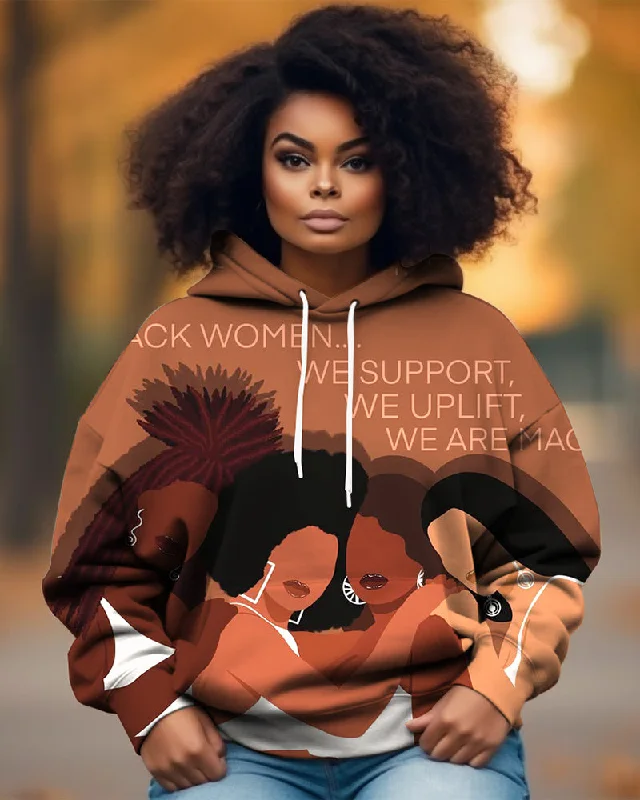 Black Women Long-sleeved Hoodie