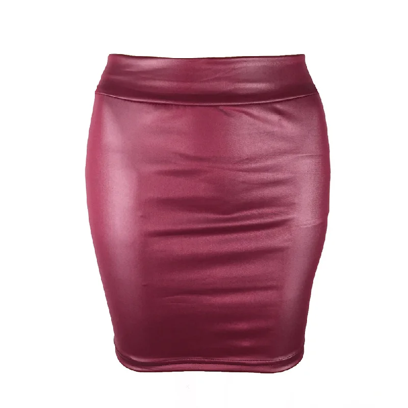 Amy Fashion - Fashion Oversized High Waist Pu leather Skirts