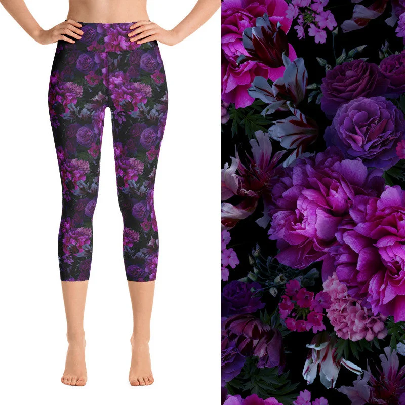 Purple Petals Super Soft Capri