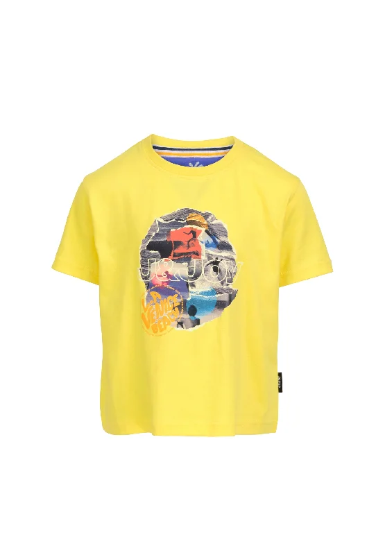 T-shirt garçon jaune motif devant