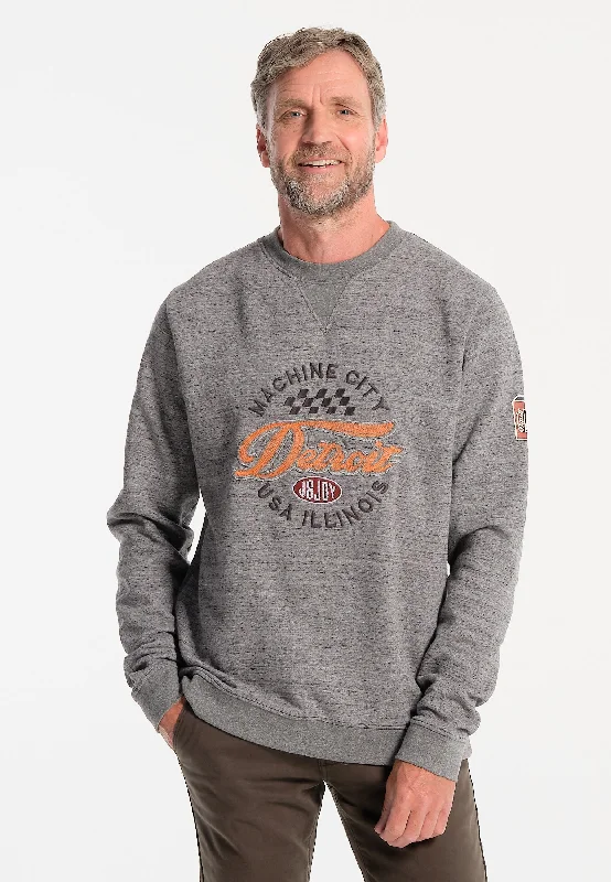 Sweatshirt homme gris avec logo Machine City