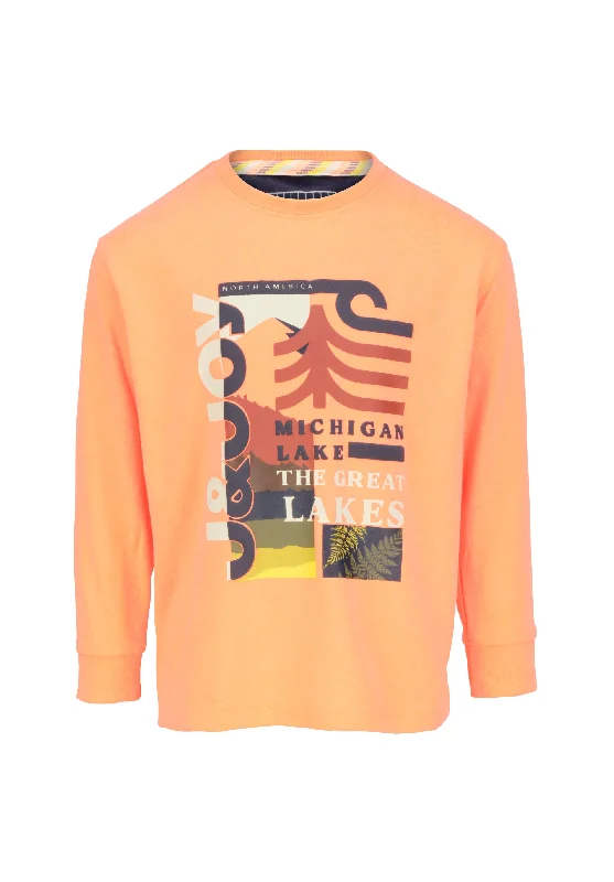 T-Shirt garçon corail avec logo Michigan