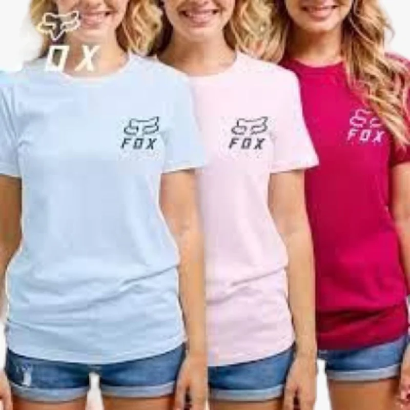 Fox Ladies One More Lap Ringer Short Sleeve Tee Dusty Blue