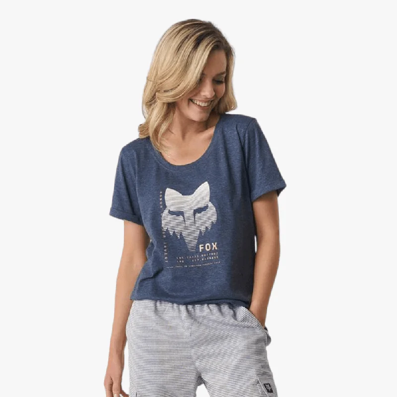 Fox Womens Dispute Short Sleeve Tee Navy Mel