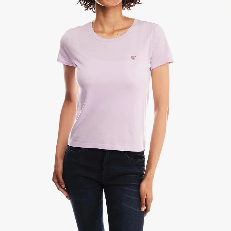 Guess Womens Logo Baby Short Sleeve Tee Lavender