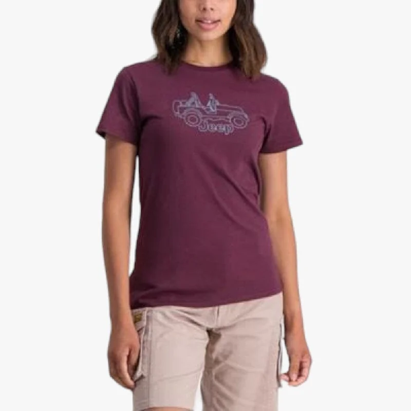 Jeep Womens Car Short Sleeve Tee Beetroot