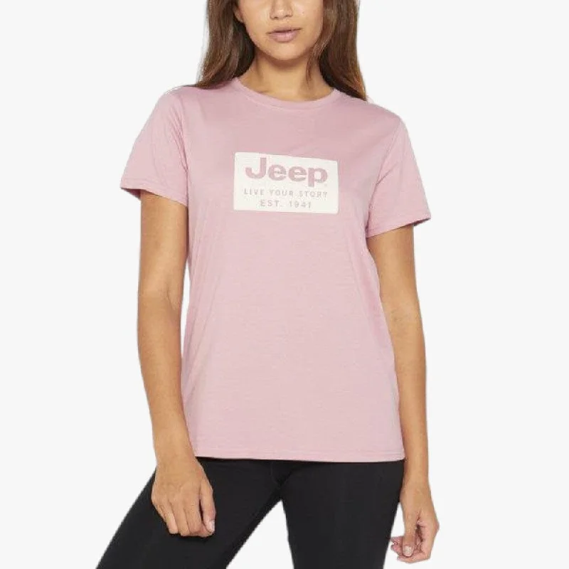 Jeep Womens Live Your Story Short Sleeve Tee Vintage Pink