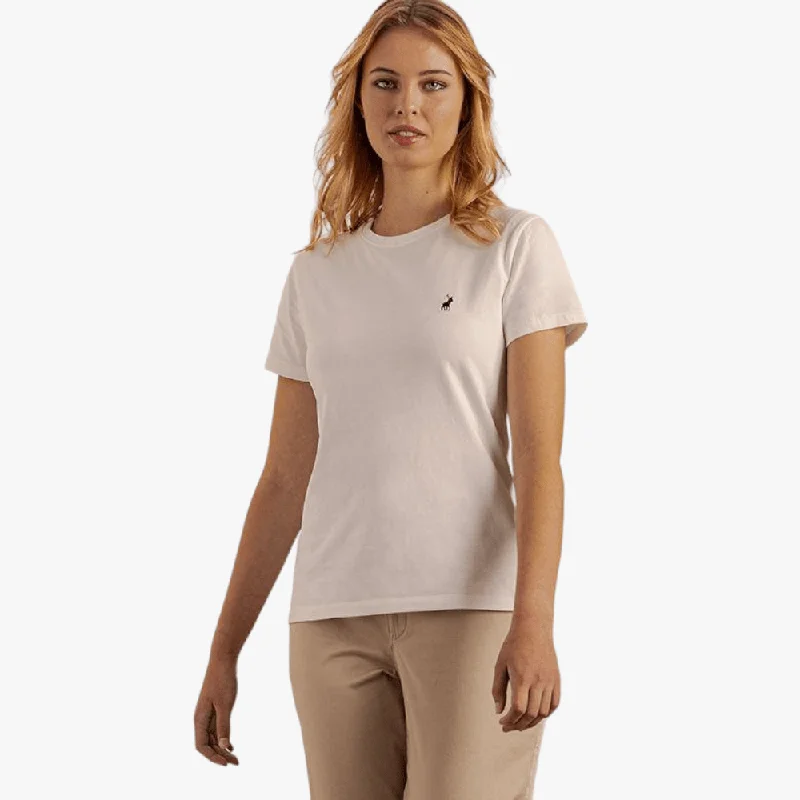 Polo Womens Allie Small Pony Stretch Short Sleeve Tee White