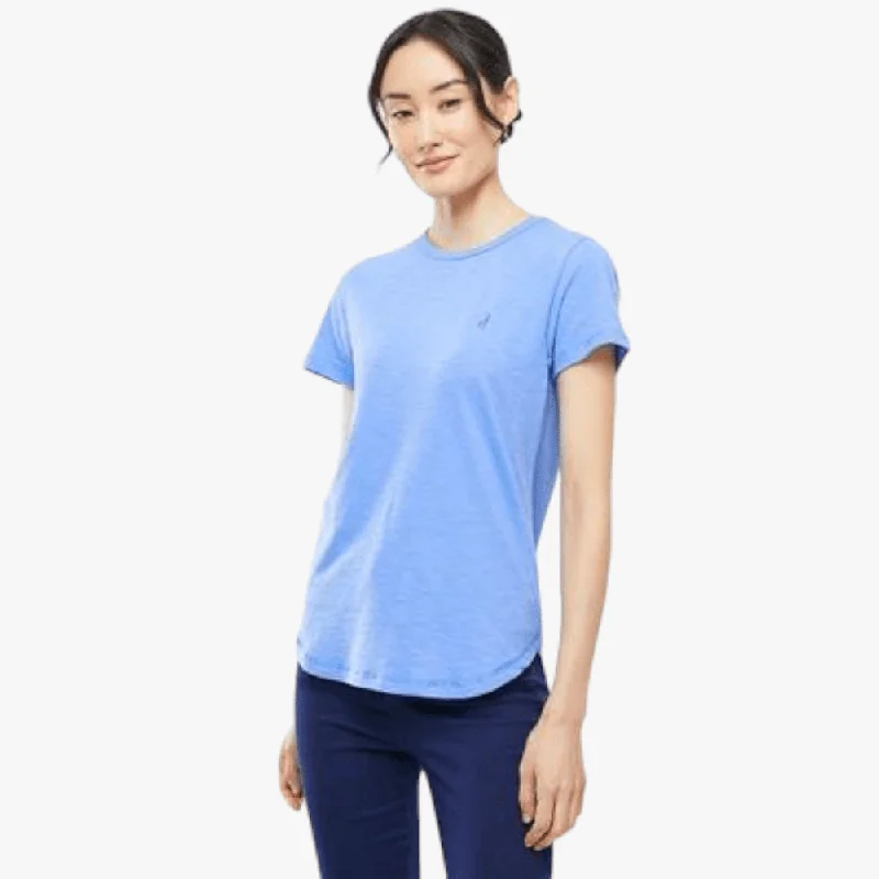 Polo Womens Cotton Slub Short Sleeve Tee Blue