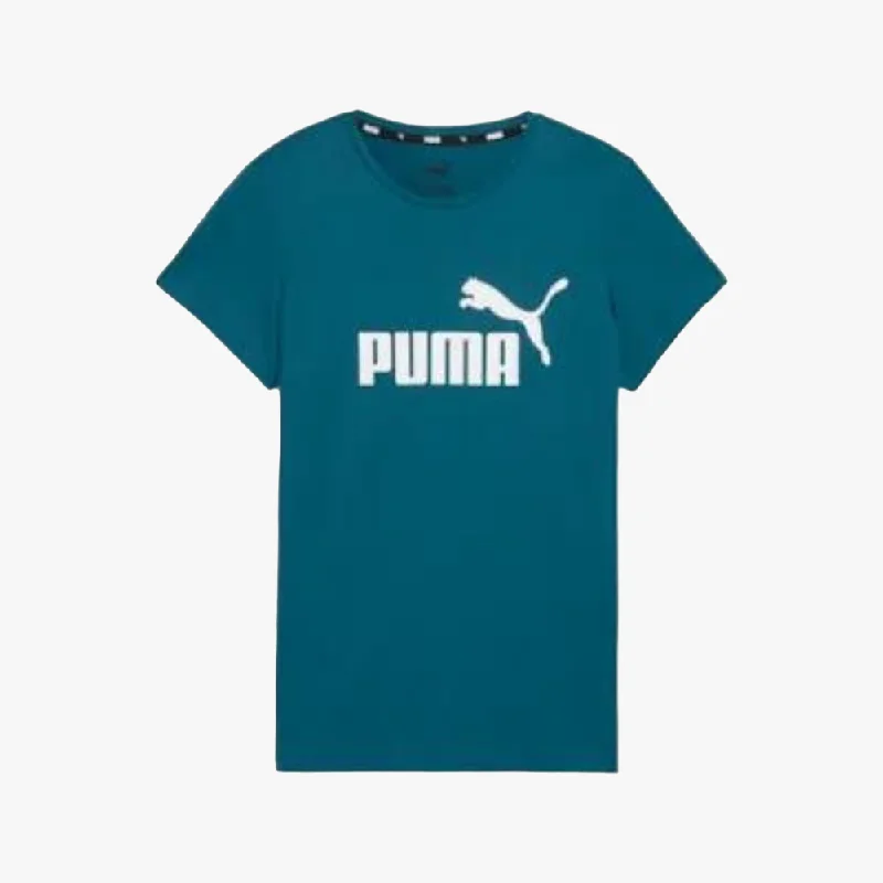 Puma Womens Ess Logo Short Sleeve Tee Cold Green