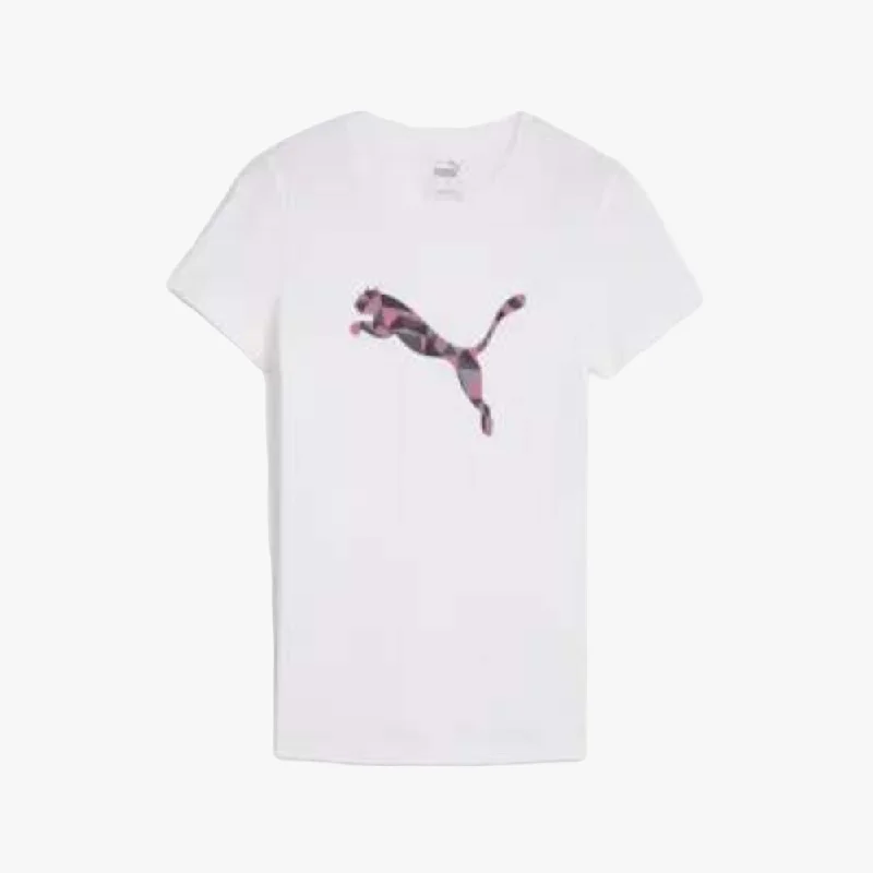 Puma Womens Graphic Cat Short Sleeve Tee White