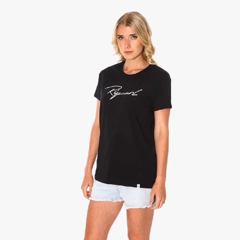 Ripcurl Womens Script Standard Short Sleeve Tee Black