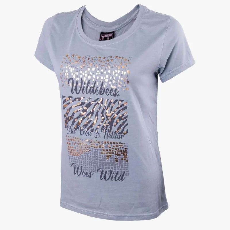 Wildebees Womens Animal Foil Short Sleeve Tee Dick Egg