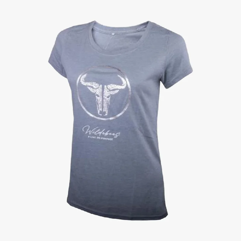 Wildebees Womens Raised Foil Circle Short Sleeve Tee