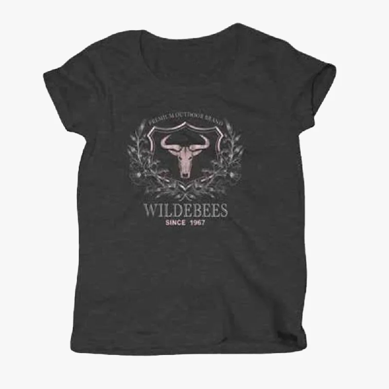 Wildebees Womens Shield Tp Short Sleeve Tee Charcoal Mel